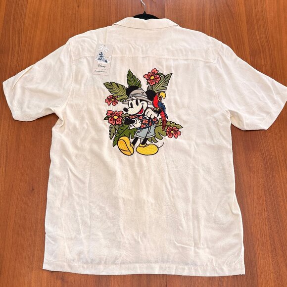 TOMMY BAHAMA MENS WALT DISNEY JUNGLE SAFARI HAWAIIAN MICKEY CAMP SHIRT M MEDIUM - Picture 2 of 2